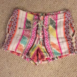 Boho Lace Up Pocket Shorts